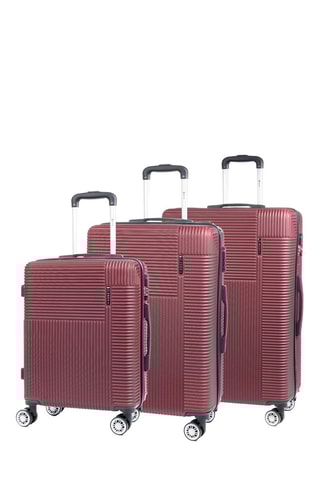 Set de 3 valises (S/M/L) - ABS - Bordeaux - Rouge