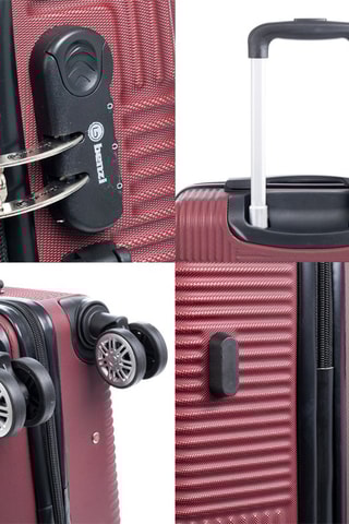 Set de 3 valises (S/M/L) - ABS - Bordeaux - Rouge