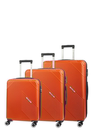 Set de 3 valises(S/M/L)  - 55/67/77 cm - Noir, rouge et argenté