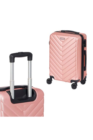 Set de 3 valises (S/M/L) - ABS - Noir et rose