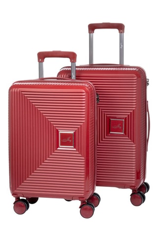 Set de 2 valises - PP - Verrou TSA - Rouge et argenté