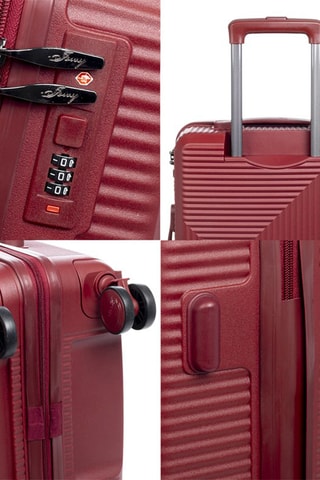 Set de 2 valises - PP - Verrou TSA - Rouge et argenté