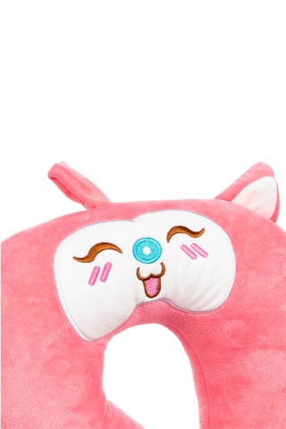 Almofada de viagem - Microfibra - Rosa - Branco, azul, castanho e rosa