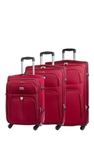 Set de 3 valises (S/M/L) - Nylon - Rouge