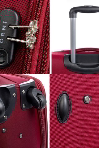 Set de 3 valises (S/M/L) - Nylon - Rouge