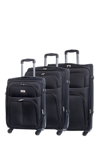 Set de 3 valises - Nylon - Argenté et noir