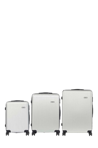 Set de 3 valises (S/M/L) - ABS - Noir et gris