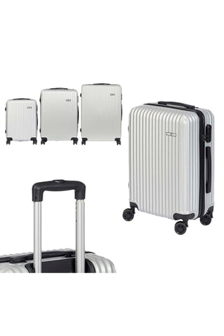 Set de 3 valises (S/M/L) - ABS - Noir et gris