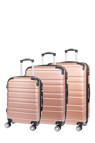Set de 3 valises - ABS - Rose et doré