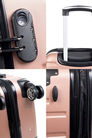 Set de 3 valises - ABS - Rose et doré