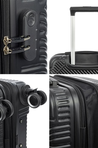 Set de 3 valises(S/M/L)  - 55/67/77 cm - Noir et argenté