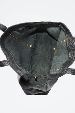 Mala shopper em couro - Preto - Preto e dourado