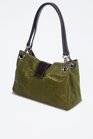 Leren Handtas - Groen en bruin