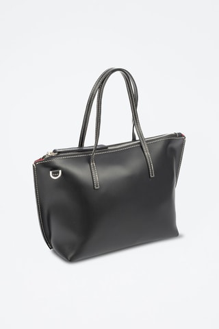 Mala shopper de couro Ballao - Preto - Preto e vermelho
