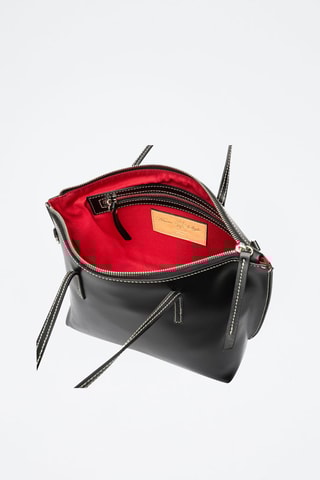 Mala shopper de couro Ballao - Preto - Preto e vermelho