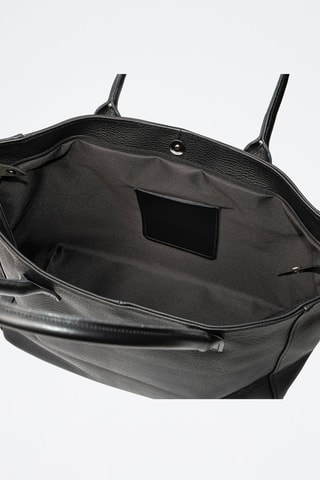 Mala shopper em couro - Preto - Preto