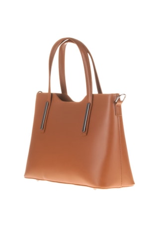 Mala cabaz em couro Camel - 