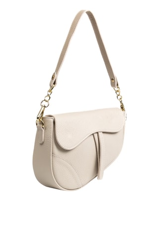 Leren Handtas - Beige en goudkleurig
