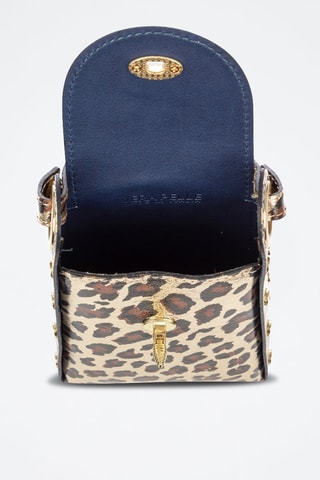 Nubuck Handtas Alviano - Zwart, bruin en goudkleurig