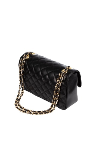 Sac bandoulière en cuir Caeli - Noir et doré