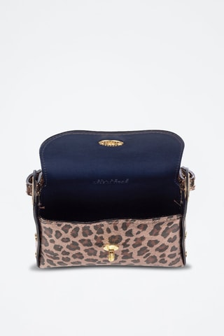 Nubuck Handtas Aqueleia - Bruin en goudkleurig