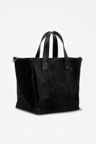 Mala shopper em couro Cassandra - Preto - Preto