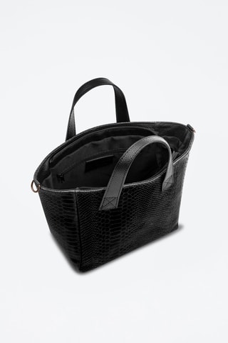 Mala shopper em couro Cassandra - Preto - Preto