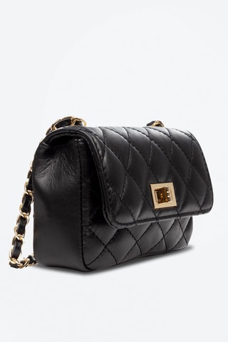 Sac bandoulière en cuir Amaro - Noir et doré