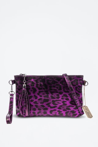 Nubuck Schoudertas Oleggio - Zwart en paars