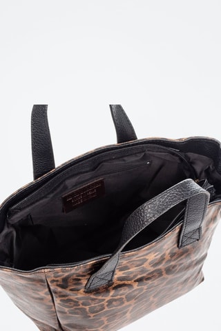 Mala shopper em nobuck Cassandra - Castanho e preto - Castanho e preto