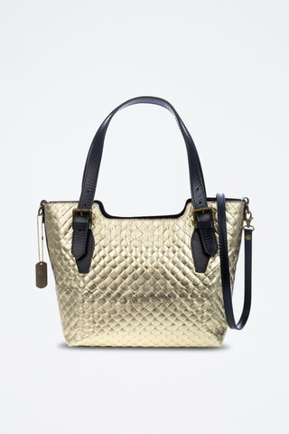 Mala shopper em couro - Dourado -  e 