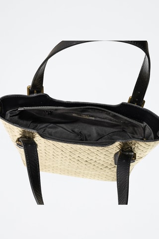 Mala shopper em couro - Dourado -  e 