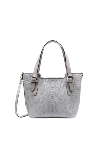 Mala de ombro em couro Cinzento-claro - Cinzento