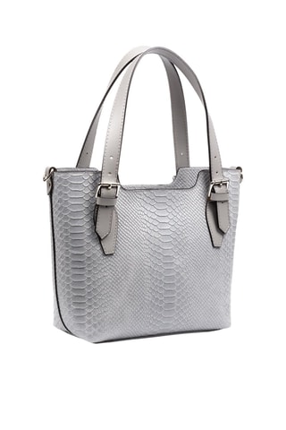 Mala de ombro em couro Cinzento-claro - Cinzento