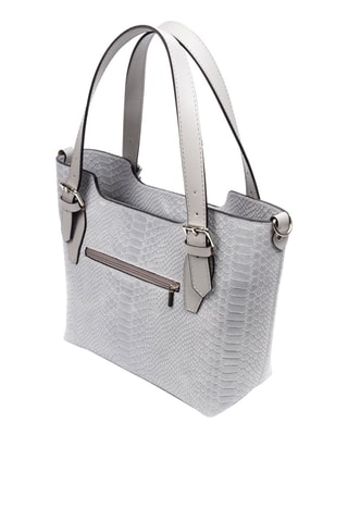 Mala de ombro em couro Cinzento-claro - Cinzento