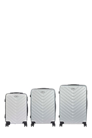 Set de 3 valises (S/M/L) - ABS - Noir et gris