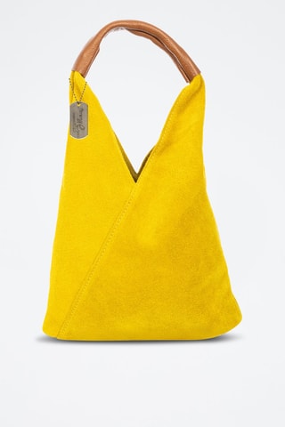 Mala shopper em nobuck - Mostarda -  e 