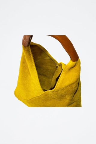 Mala shopper em nobuck - Mostarda -  e 
