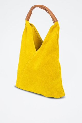 Mala shopper em nobuck - Mostarda -  e 