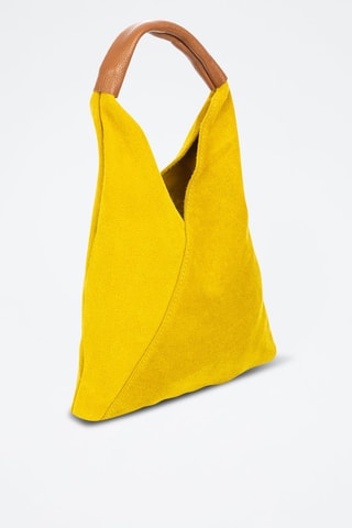 Mala shopper em nobuck - Mostarda -  e 