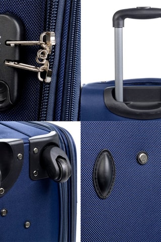 Set de 3 valises (S/M/L) - Nylon - Bleu