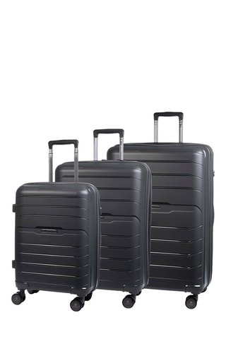 Set de 3 valises - PP - Verrou TSA  foncé - Gris
