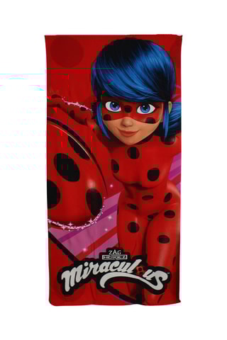 Toalla Ladybug Miraculous - 70 x 140 cm - Azul, rosa y rojo