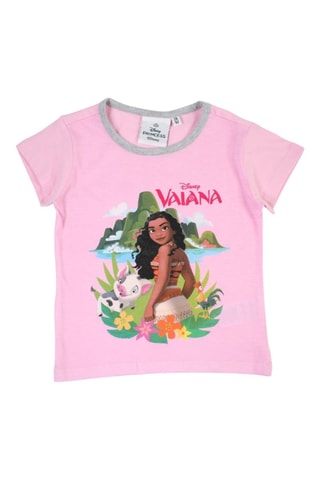 Camiseta y short Vaiana Disney - Rosa y gris claro jaspeado - Rosa