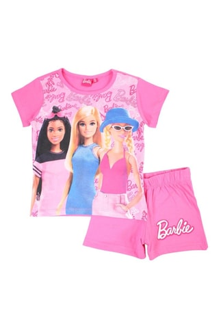 Camiseta y short Barbie - Beige, azul y rosa