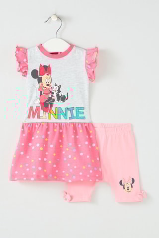 Vestido y short Minnie Disney - Rosa y blanco - Rosa