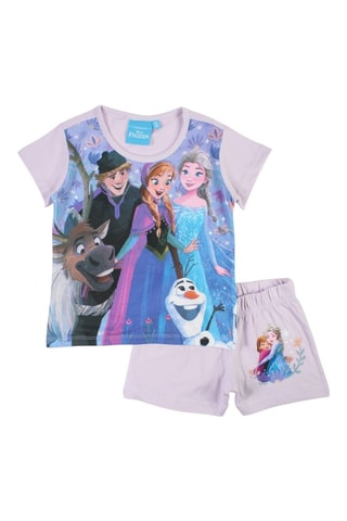 T-shirt en Short Frozen Disney - Paars - Blauw, zwart en paars