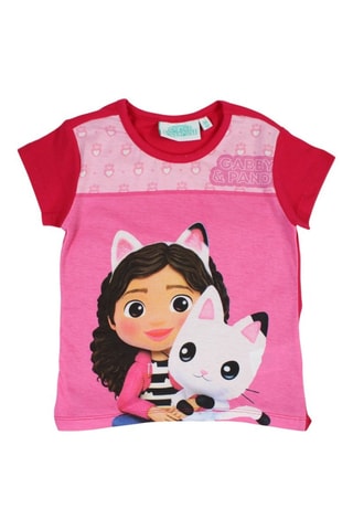 T-shirt en Short Gabby & Pandy The Magic House - Fuchsia - Wit, bruin en zwart