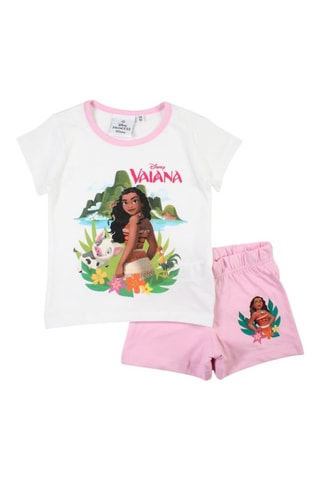 Camiseta y short Vaiana Disney - Blanco y rosa - Blanco