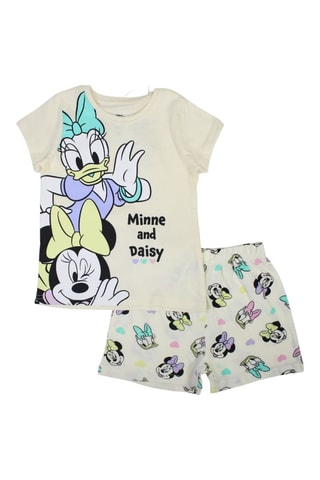 Camiseta y short Minnie y Daisy Disney - Blanco y negro